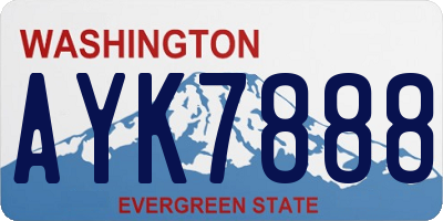 WA license plate AYK7888