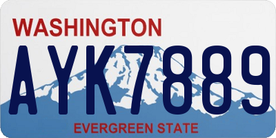 WA license plate AYK7889