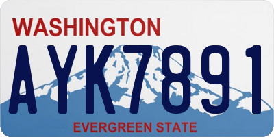 WA license plate AYK7891