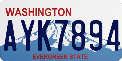 WA license plate AYK7894