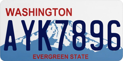 WA license plate AYK7896