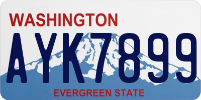 WA license plate AYK7899