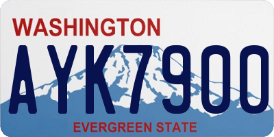 WA license plate AYK7900