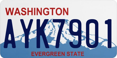 WA license plate AYK7901