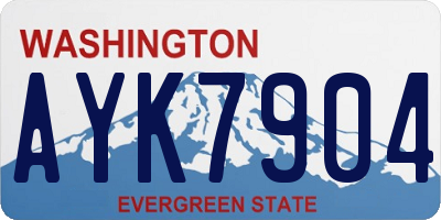 WA license plate AYK7904