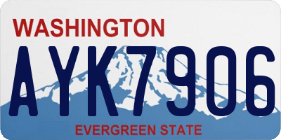 WA license plate AYK7906