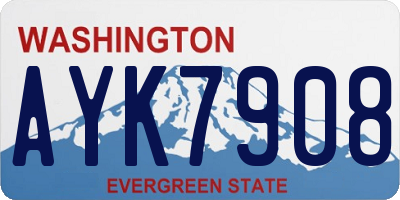 WA license plate AYK7908