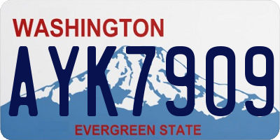 WA license plate AYK7909
