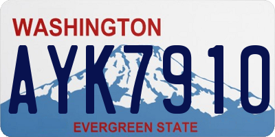 WA license plate AYK7910