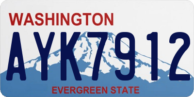 WA license plate AYK7912