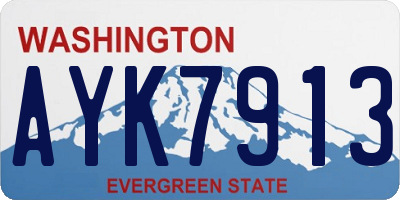 WA license plate AYK7913