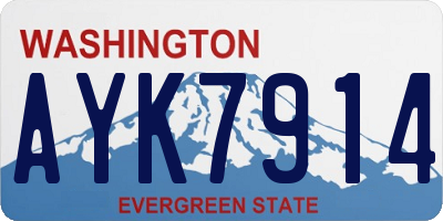 WA license plate AYK7914