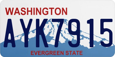 WA license plate AYK7915