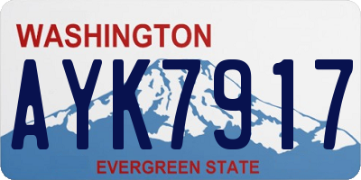 WA license plate AYK7917
