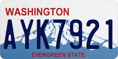 WA license plate AYK7921