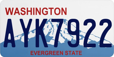 WA license plate AYK7922