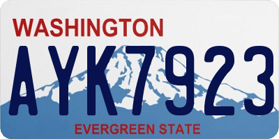 WA license plate AYK7923