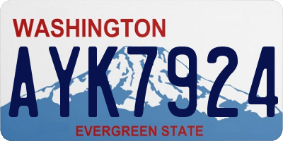WA license plate AYK7924