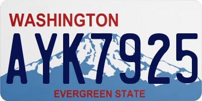 WA license plate AYK7925