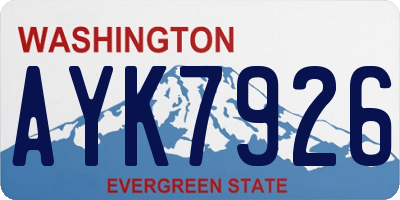 WA license plate AYK7926
