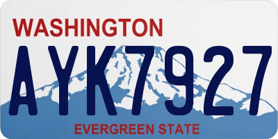 WA license plate AYK7927
