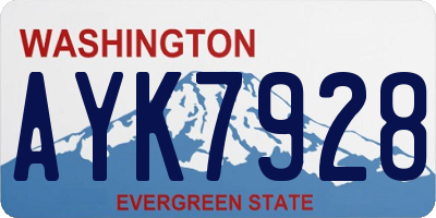 WA license plate AYK7928