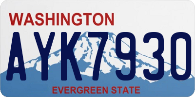 WA license plate AYK7930
