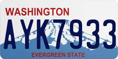 WA license plate AYK7933