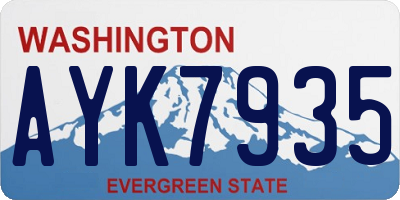 WA license plate AYK7935