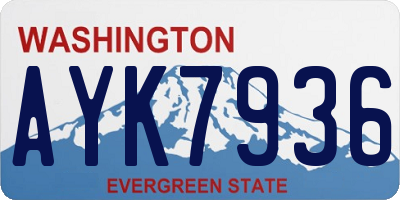 WA license plate AYK7936