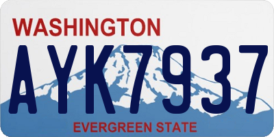 WA license plate AYK7937