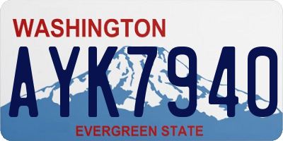 WA license plate AYK7940