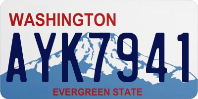 WA license plate AYK7941