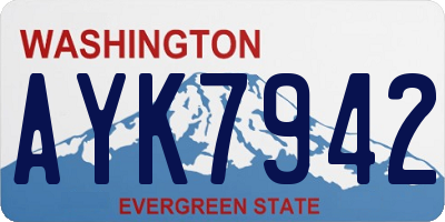 WA license plate AYK7942