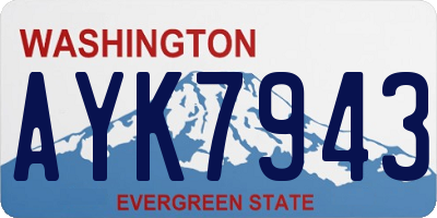 WA license plate AYK7943