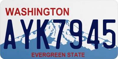 WA license plate AYK7945