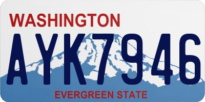 WA license plate AYK7946