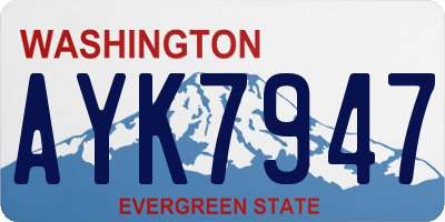 WA license plate AYK7947
