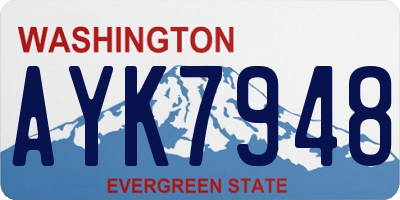 WA license plate AYK7948