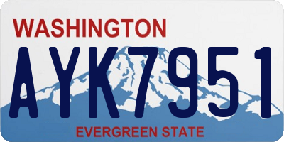 WA license plate AYK7951