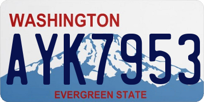WA license plate AYK7953