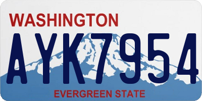 WA license plate AYK7954