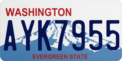 WA license plate AYK7955