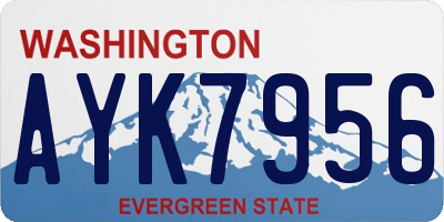 WA license plate AYK7956