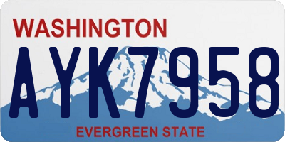 WA license plate AYK7958