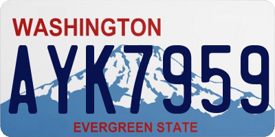 WA license plate AYK7959