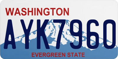 WA license plate AYK7960
