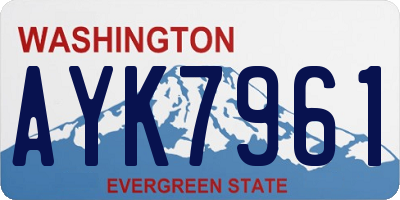 WA license plate AYK7961