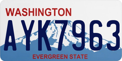 WA license plate AYK7963