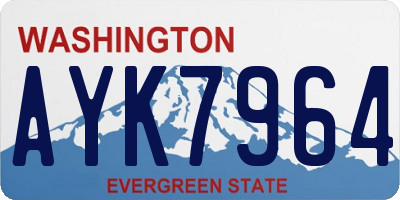 WA license plate AYK7964